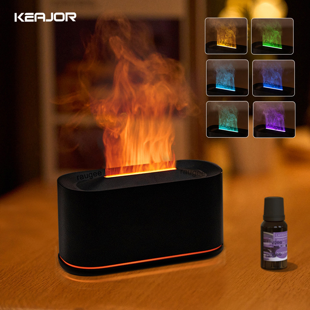 Home Fragrance Organic - Aroma Humidifier Flame Essential Oils Diffuser